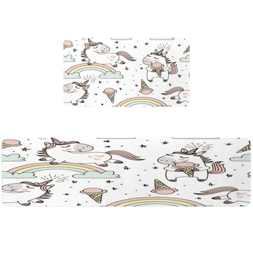 Alfombrillas de cocina antideslizantes lavables VAPOKF alfombra pasillo cuarto de lavado pack 2 2