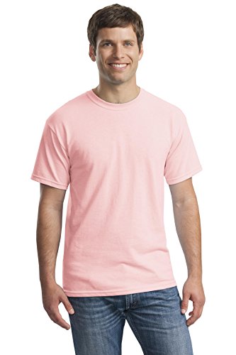 T-shirt homme Gildan en jersey rose haut de gamme avec col épais XL