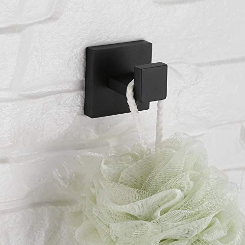 USHOWER Bathroom Hardware Set, Includes 24-Inch Bath Towel Bar, Durable SUS304 Stainless Steel, Matte Black, 5-Piece