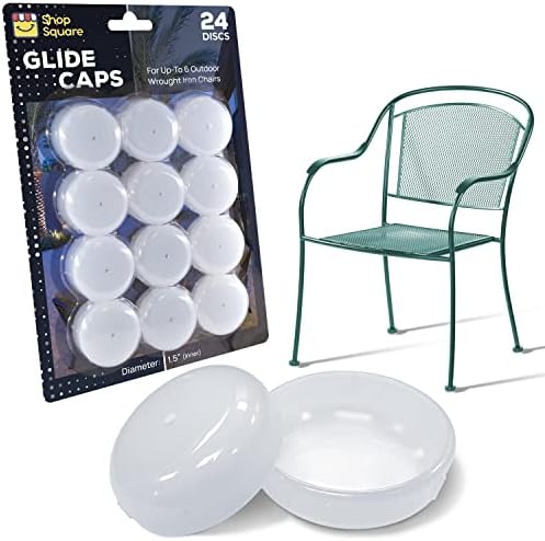 Wrought Iron Patio Furniture Feet Caps (24 Pack, White) - 1.5" Round Plastic Outdoor Chair Leg Caps, Patio Furniture Replacement Feet