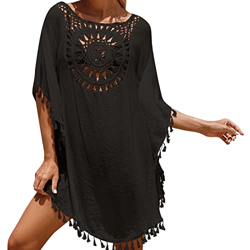 Strandponcho Damen Sommer Große Größen - Strandkleid Mit Fransen Pareos & Strandkleider Pareos Sexy Strandtunika Boho Strandtuch Baumwolle...