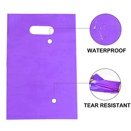 iplusmile 100 Stück Plastik Einkaufstüten, 30 × 20 cm Plastiktüten Tragetaschen Wiederverwendbare Und Haltbare Tragetaschen für Geschenke, Hemd Shop, Lebensmittel, Verkaufstüten, Lila