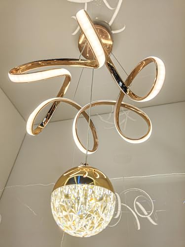 Image of swanart Fiberglass Vortex Contemporary Chic Profile Pendant Light - LED Hanging Fixture Ideal for Residential and Professional Spaces