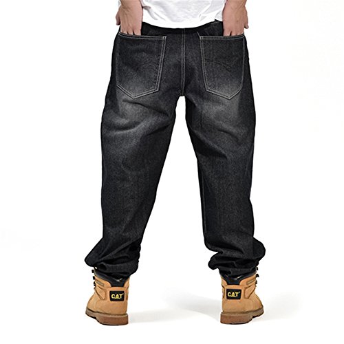 Yollmart Men's Hip Hop Embroidery Baggy Jeans Denim Pants2