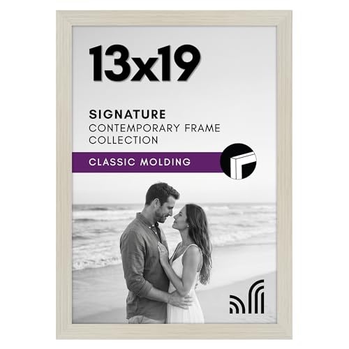 Americanflat 13x19 Picture Frame in Light Wood - Engineered Wood with Shatter Resistant Glass - Horizontal and Vertical Formats for Wall