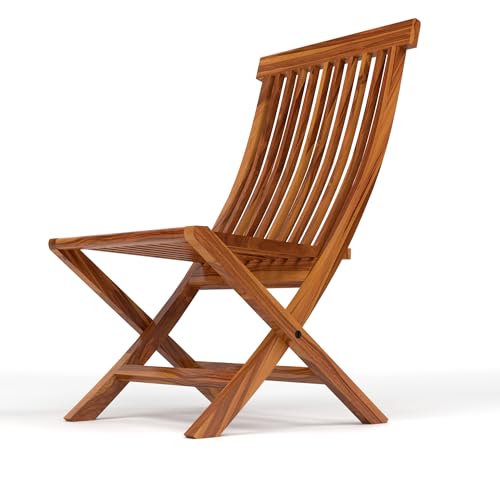 Image of Wooden Patio Seating Chair and Table Set for Outdoor Balcony Garden Furniture Coffee Table with 1 Tables and 1 Chair Set (Honey Finish)