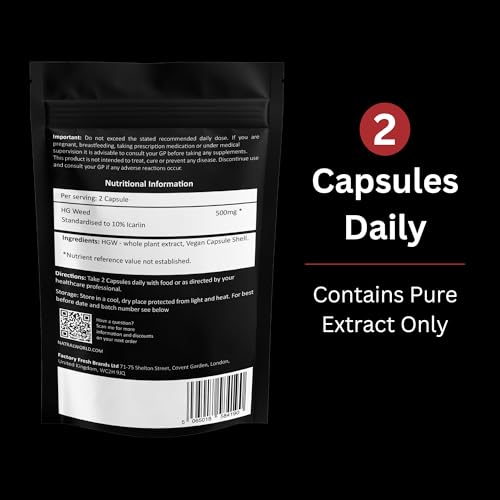 HornGoatMax Capsules - 120 Capsules 500mg Pure Goat Wd Extract 500mg - 10% Standardised Energy and Vitality Supplement for Men - No Fillers No Additives - Vegan Gluten Free - Image 4