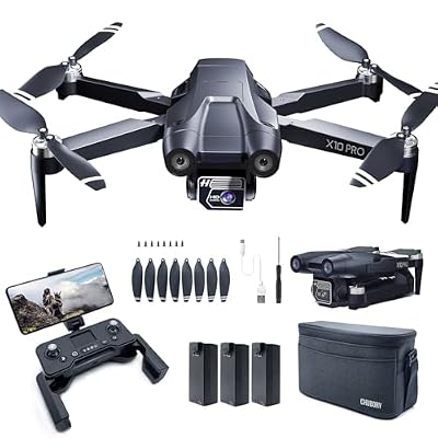 GPS Drone with Camera 4K UHD for Adults, 90 Min Long Flight Time,Long Control Range, Auto Return, Follow Me, Brushless Motor, CHUBORY X10 PRO 5G FPV RC Quadcopter for Beginners
