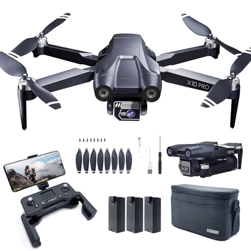 CHUBORY X10 PRO GPS Drone with Camera for Adults 4K UHD, 90 Min Long Flight Time,3280 FT Long Control Range, Auto Return, Follow Me, Brushless Motor, 5G FPV RC Quadcopter for Beginners(