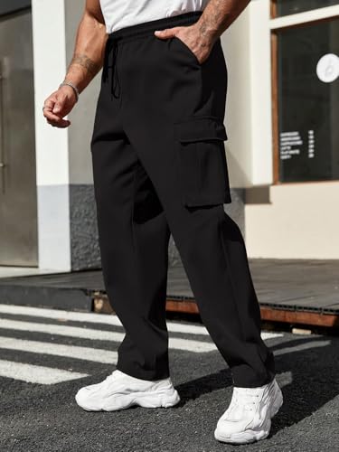 Image of Leriya Fashion Men's Cargo Pants | 4 Pocket Cotton Cargo Joggers for Men | Loose Fit Stylish Pant with Pockets | Casual Baggy Trousers & Streetwear Lower