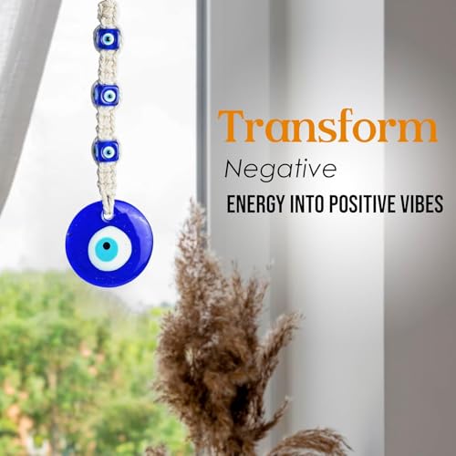 Image of ZAICUS Turkish Blue Glass Evil Eye Hanging | Feng Shui Vastu Nazar Battu for Protection & Good Luck | Perfect for Home Decor & Gifting | Ideal for Doorways, Home, & Office