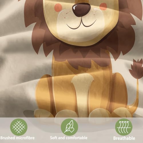 Housse de couette 200x200 lion beige pour créer un cocon de douceur dans la chambre d'enfant - 7