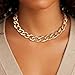 LILIE&WHITE Gold Necklaces For Women Fashion Chunky Chain Chic Link Choker Necklace Adjustable Toggle Necklace Design Trendy Gold Necklace Jewelry Gift