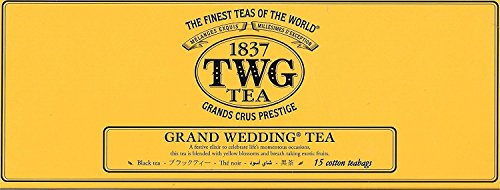 TWG Tea - Grand Wedding Tea 15 count Hand Sewn Cotton Tea Bags (1 Pack) GRNDTWG TWG Tea - Grand Wedding Tea 15 count Hand Sewn Cotton Tea Bags (1 Pack) GRNDTWG