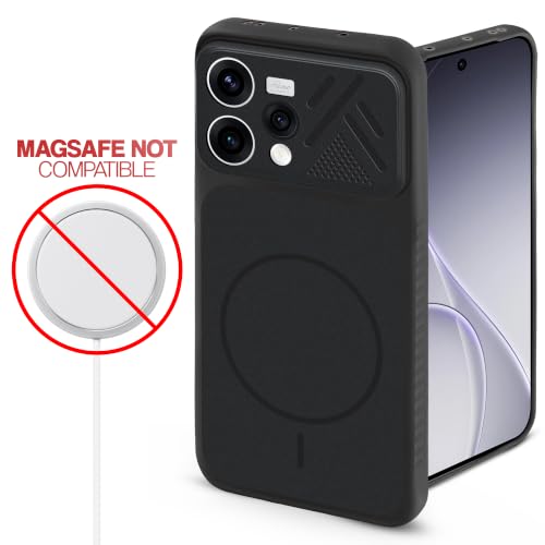 Image of Mr. Case Back Cover for Oppo Reno 15 5G | Ring Design Protective Case with Camera Cut Protection | Anti Slip Grip | Shockproof Mobile Cover - Stone Black