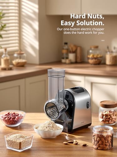 Electric Cheese Grater, Electric Food Grater with 6 Interchangeable Blades – Slicing, Shredding & Zesting | Stainless Steel Blades, Fast, Effortless Meal Prep for Home Cooks - Image 3