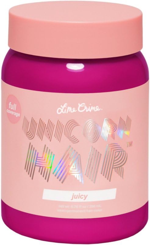 Full Coverage Unicorn Hair Dye, Juicy - Damage-Free Semi-Permanent Hair Color Conditions & Moisturizes - Temporary Hair Tint Kit Has A Sugary Citrus Vanilla Scent - Vegan