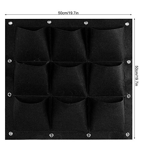 Atyhao Hanging Planter Bags, 9 Pocket Vertical Greening Hanging Wall Garden Grow Plant Bags Planter(black) - Image 3