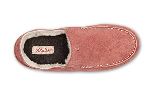 Image of OLUKAI Nohea Slipper, Women's Slip-On Shoes, Genuine Shearling & Premium Nubuck Leather, Drop-In Heel Design, Cozy & Ultra-Soft Comfort Fit