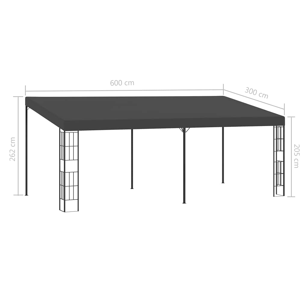 vidaXL Belvédère Mural 3x6 m Anthracite Tissu