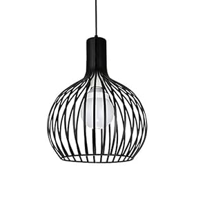 Industriële hanglamp vintage hanglamp met kooi loft hanglamp eetkamer lamp metaal zwart voor keuken, woonkamer…