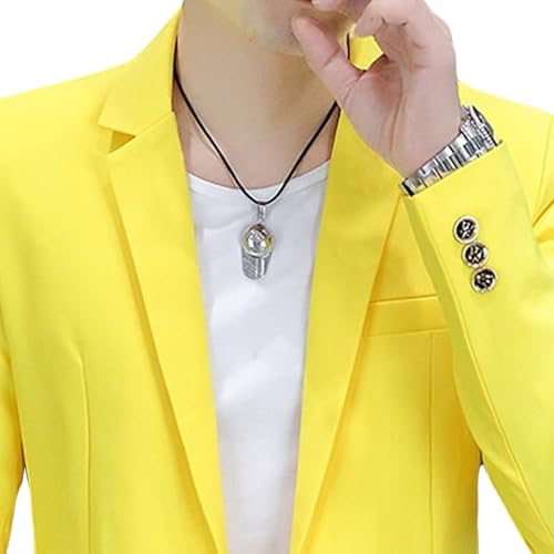 Men Slim Fit Casual Business Blazer Solid Color One Button Stylish Suit Jacket Comfort Versatile Trendy Sport Coat2