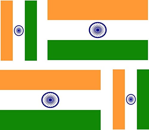 Akachafactory 4 x Autocollant Sticker Voiture Moto Valise pc Portable Drapeau Inde Indien