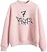 Produktbild Angel ZYJ Damen Mode Ariana Grande 7 Rings Sweatshirt Music Fans Pullover Sweater mit Rundhalskragen Lange Ärmel Tops (Rosa, S)