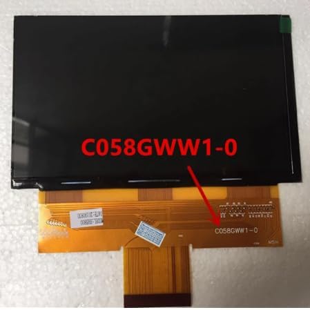 Z bliska view of C058GWW1-0 LCD module with ribbon cable