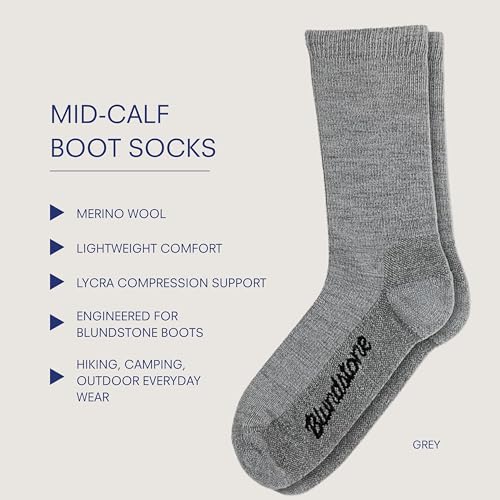 Blundstone Men's Mid Calf Boot Merino Wool Socks, Warm Thermal Crew Sock, Breathable Temperature Regulating2