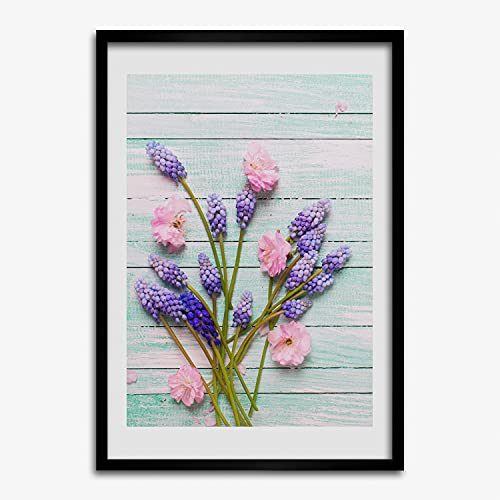 Cadre en bois 50x70 cm Tulup Muscari Tableau Décoratif Moderne Haute Qualité
