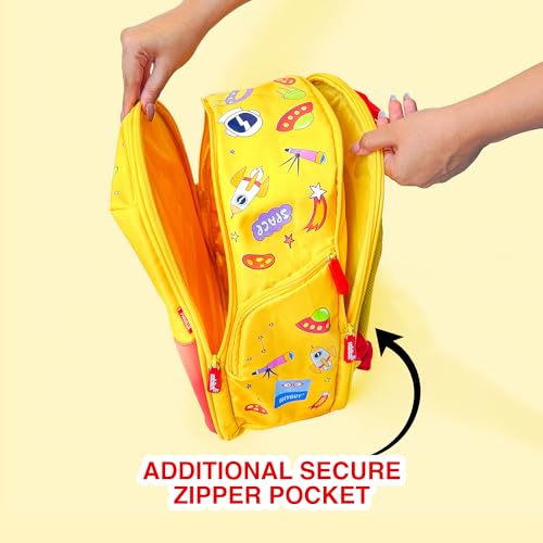 Image of rabitat Smash School Bag - 22Litres | Durable Backpack for Kids (4+ Years) | Comfortable Cushioned Back Support | Anti-Sweat Shoulder Straps | Water-Resistant | Bottle Pocket | 2-Year Brand Warranty