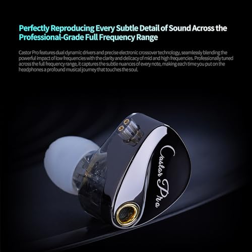 Image of KZ Castor Pro Tunable in Ear Monitor, HiFi Improved Bass in Ear Headphone, Dual-Dynamic Driver Gaming Earbuds, IEM Earphones with 2PIN-C Detachable Cable