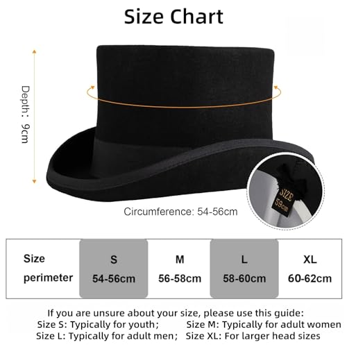 Sombrero de fieltro tipo copa alta para hombres y mujeres miniatura 2