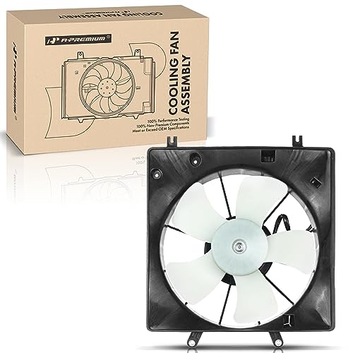 A-Premium Engine Radiator Cooling Fan Assembly Compatible with Select Honda Models - Accord 2003 2004 2005 2006 2007 - Replace# 19015RCAA01, 19020RCAA01