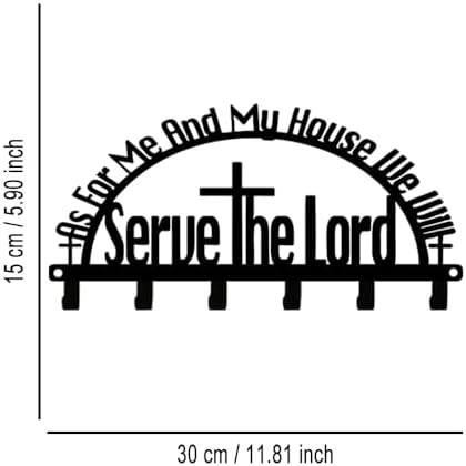 12" Faith 6-Hook Iron Rack,Dual Install,Christian Home Entryway Gift image 4