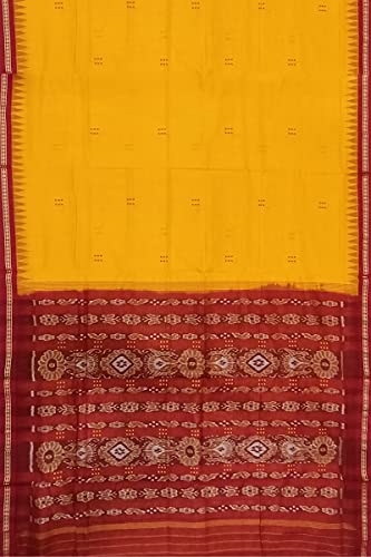 Image of Odisha Sambalpuri Handloom Ikat Women's Cotton Saree, Odisha Handloom Handmade Pure Cotton Khandua Saree, Ikkat Orissa Traditional Handloom Saree Without Blouse