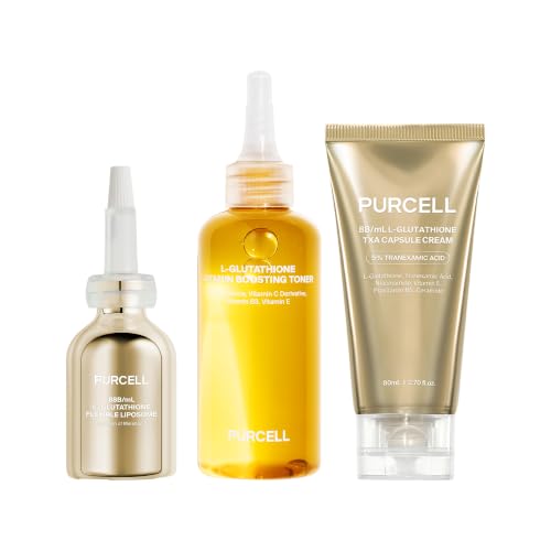 PURCELL L-Glutathione Skincare Set, Toner + Serum + TXA Cream, 3-Step Kit image 2