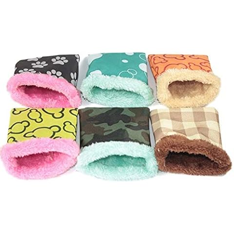 CJFael Hamster Sleeping Bag Winter Soft Warm Bed Plush Small Pet Nest Sack Hideout Pouch for Hedgehog Guinea Pig Squirrel Small Animals Random Color S Cover
