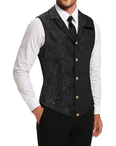 Century Star Mens Vest Suit Vests Dress Vampire Steampunk Pirate Casual Cowboy Goth Renaissance Victorian Gothic Waistcoat3