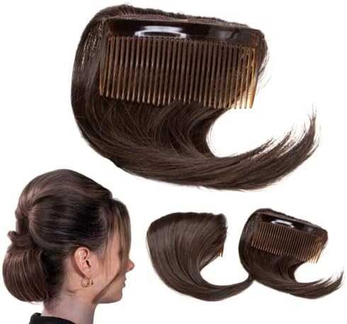 1 Piece Perfect Pouf Hair Volumizing Comb In Extension, Invisible Hair Bumps Volume Insert for Classic Pouf Hairstyles, Volumizing Poof Comb In Hair Extensions for Women, Bump Hair Piece Inserts (Human Hair, Dark Brown)