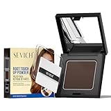 SEVICH Instantly Hair Shadow - sombra capilar en polvo, corrector rápido de raíz de canas, fibra de sombra capilar con Puff&Mirror, 12 g Marrón oscuro