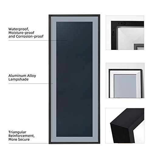 Laiya Led Full Length Mirror With Lights Floor Mirrors With Stand Wall Mirror Aluminum Full Body Dressing Bedroom,Living Room,Dressing Room Hotel Mirror Big Size Safe With Touch Button 65”X24” Black #TOP5