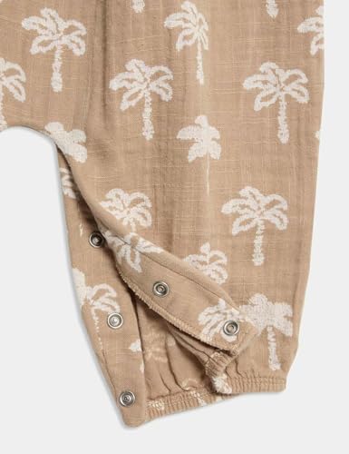 Marks & Spencer Pure Cotton Palm Tree Romper (0-3 Yrs) Brown Mix - Image 3 thumbnail