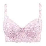 V Profonda Tracolla Regolabile Accogliente Traspirante Daily Comfort Reggiseno Pizzo Vuoto Donna Pink 38/85C