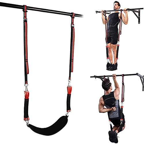 120-840Lbs Pull Up Assistance Bands Heavy Duty, Adjustable Weight/Size with Fabric Feet/Knee Rest, Pull up Assist Band System for Chin-up Workout