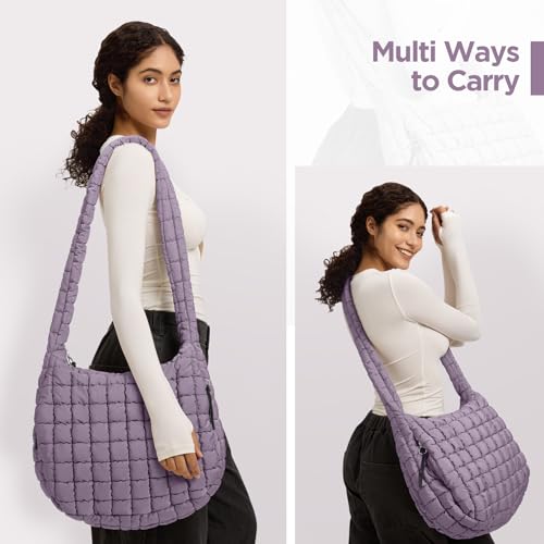 Image of Puffer Tote Bag for Women Large Quilted Crossbody Bag Quilted Carryall Bag Soft Puffy Hobo Handbags Puff Purse Shoulder Bag