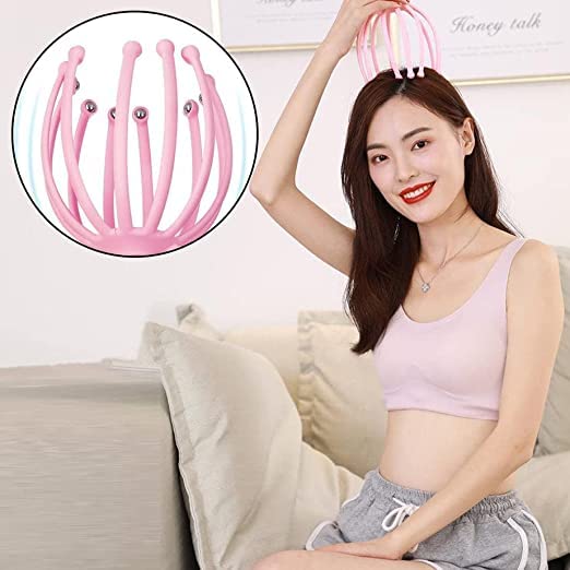 Image of Manual Head Scalp Massagers for Headache Relief,Scalp Stress Relax / 8 Roller Balls Prongs Head Massage Scratcher Deep Relaxation /Hair Stimulation - Multicolor