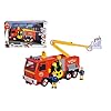 Simba – Brandweerman Sam Mega Deluxe Jupiter, licht en geluid, waternevelfunctie, inclusief 2 Figuren, vanaf 3 jaar