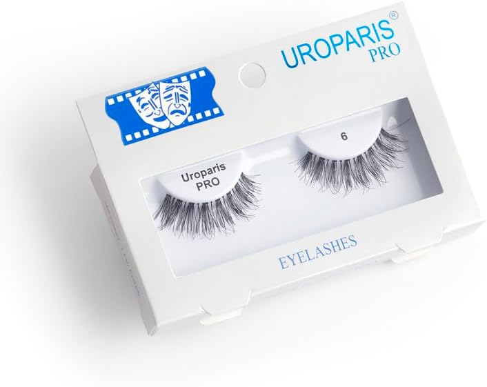 PRO 6 Eyelashes for Women — Handmade Eye Lashes | Lightweight False Lashes with Premium Virgin Hair | Invisible Band | For Glam Look & Enhance Beauty (Black) - 1 Pair